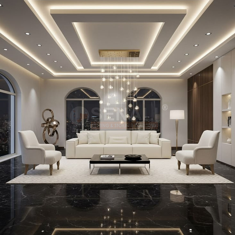 Minimalist plasterboard meeting room false ceiling service executed in Chennai