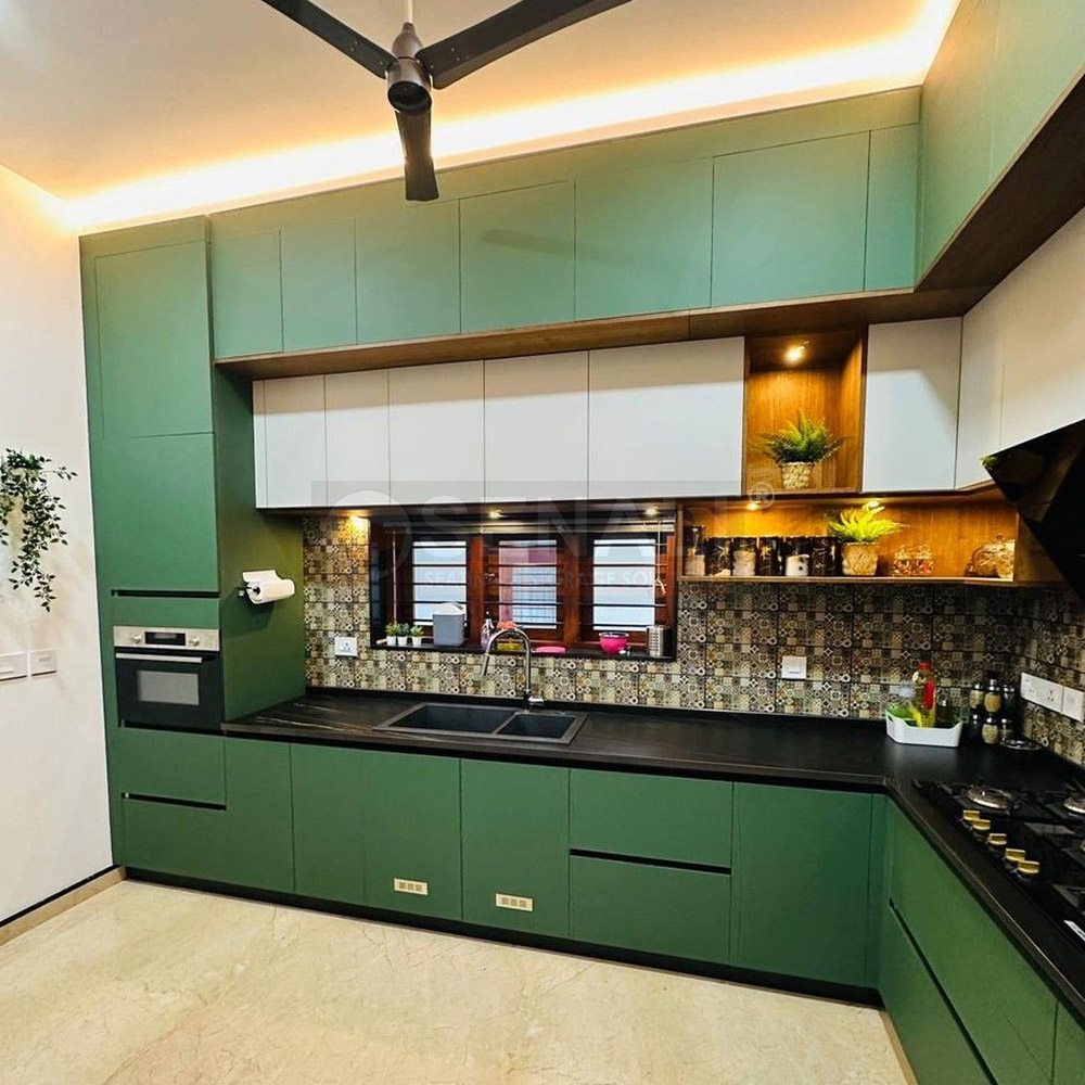BWR plywood carcass construction for an elegant modular kitchen in Chennai apartment