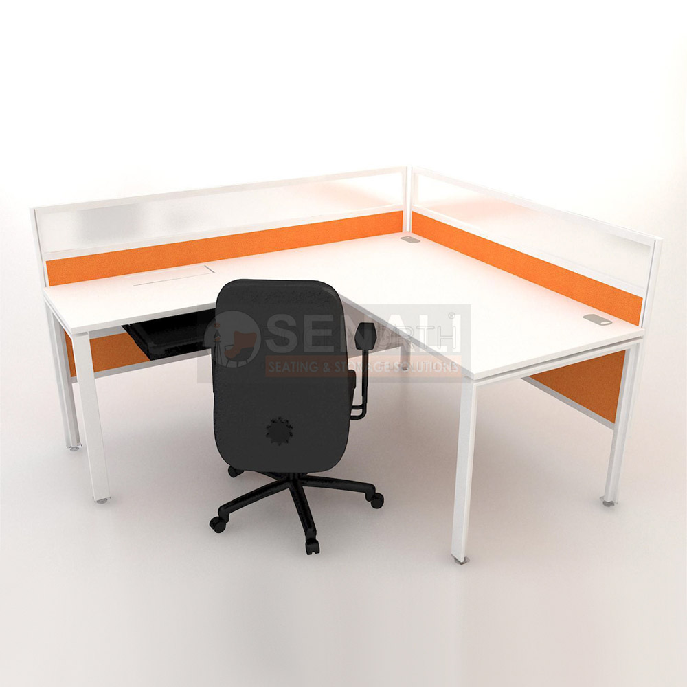 Modular L-Shaped Desk with Mobile Storage Pedestal