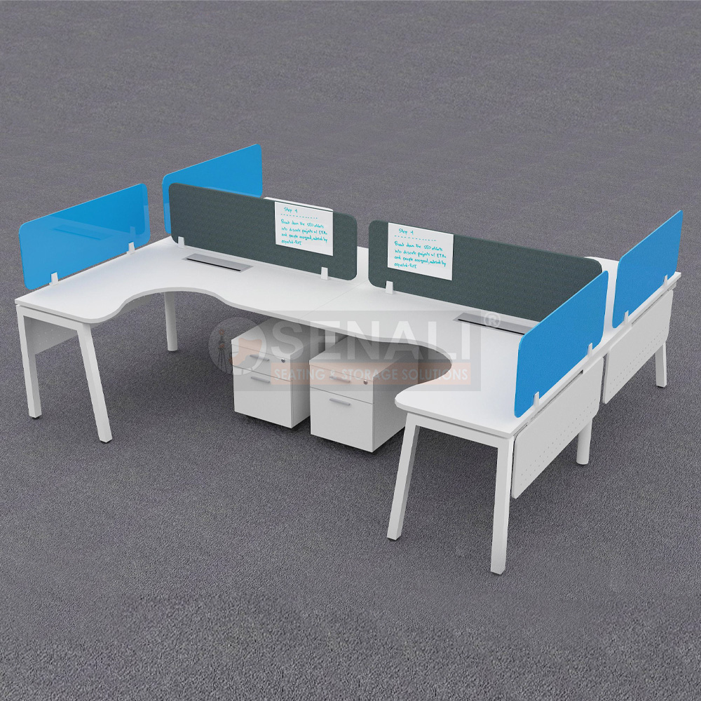 Back-to-Back L-Type Modular Desk Layout
