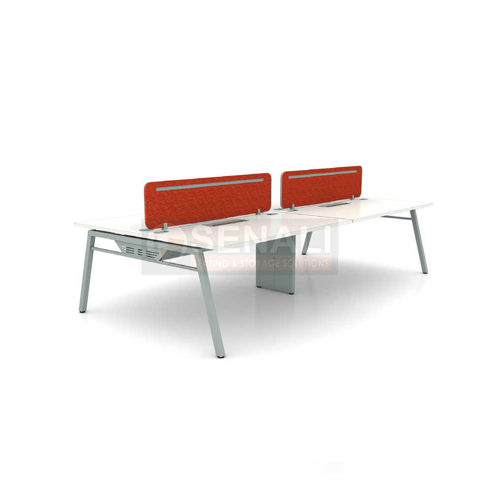 Corporate IT Bench Workstations with Acoustic Fabric Screens