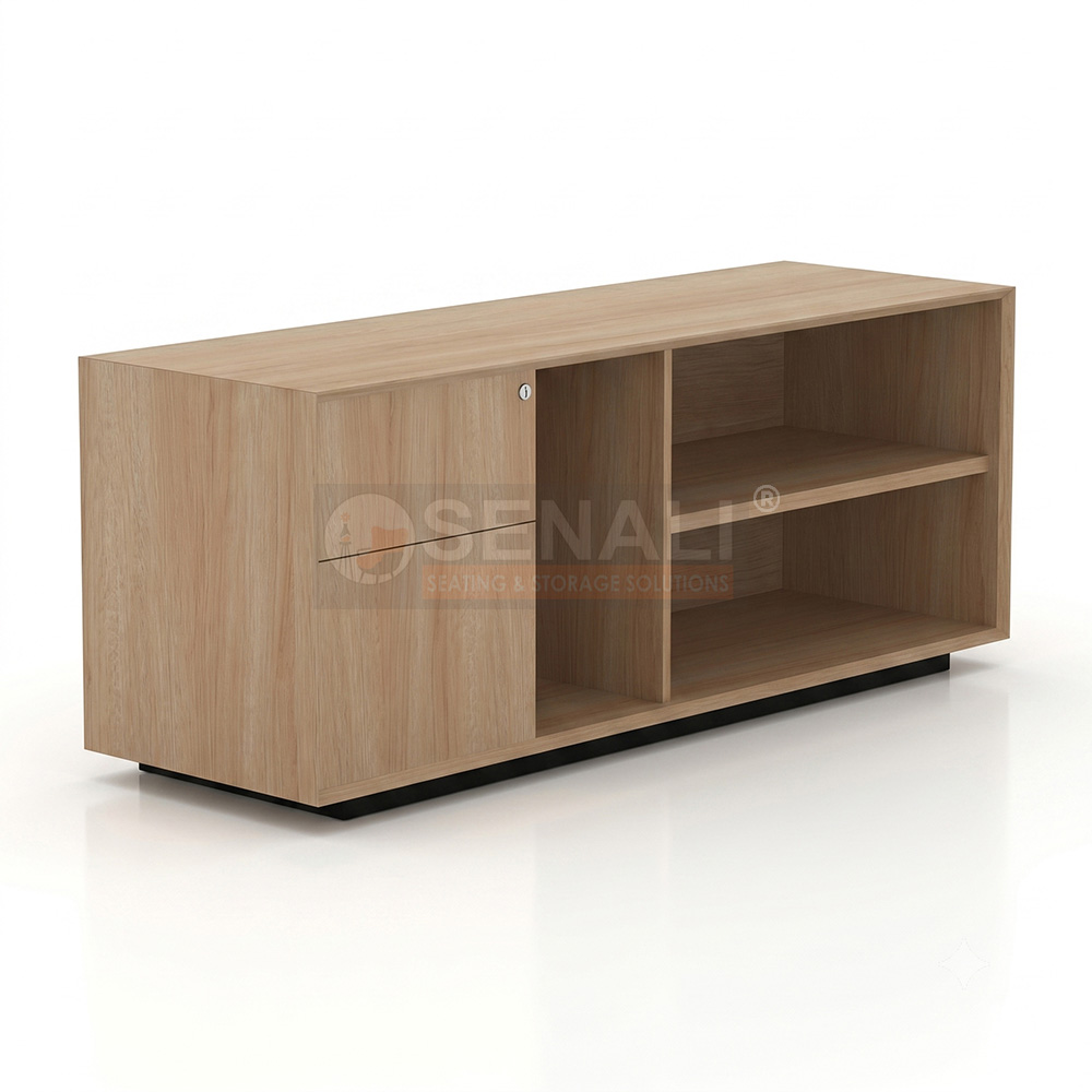 Compact workstation side cabinet for open plan offices