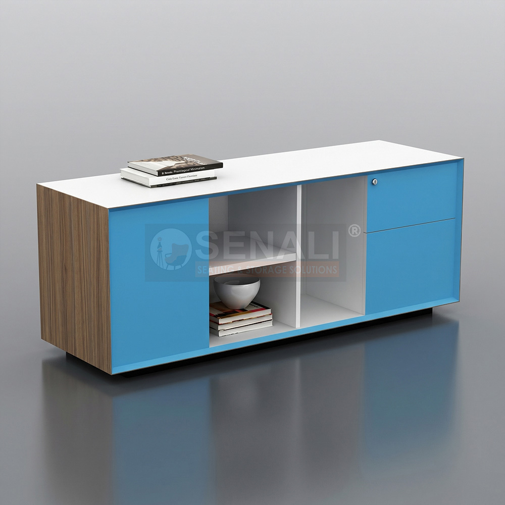 Managerial desk side cabinet with CPU tower compartment