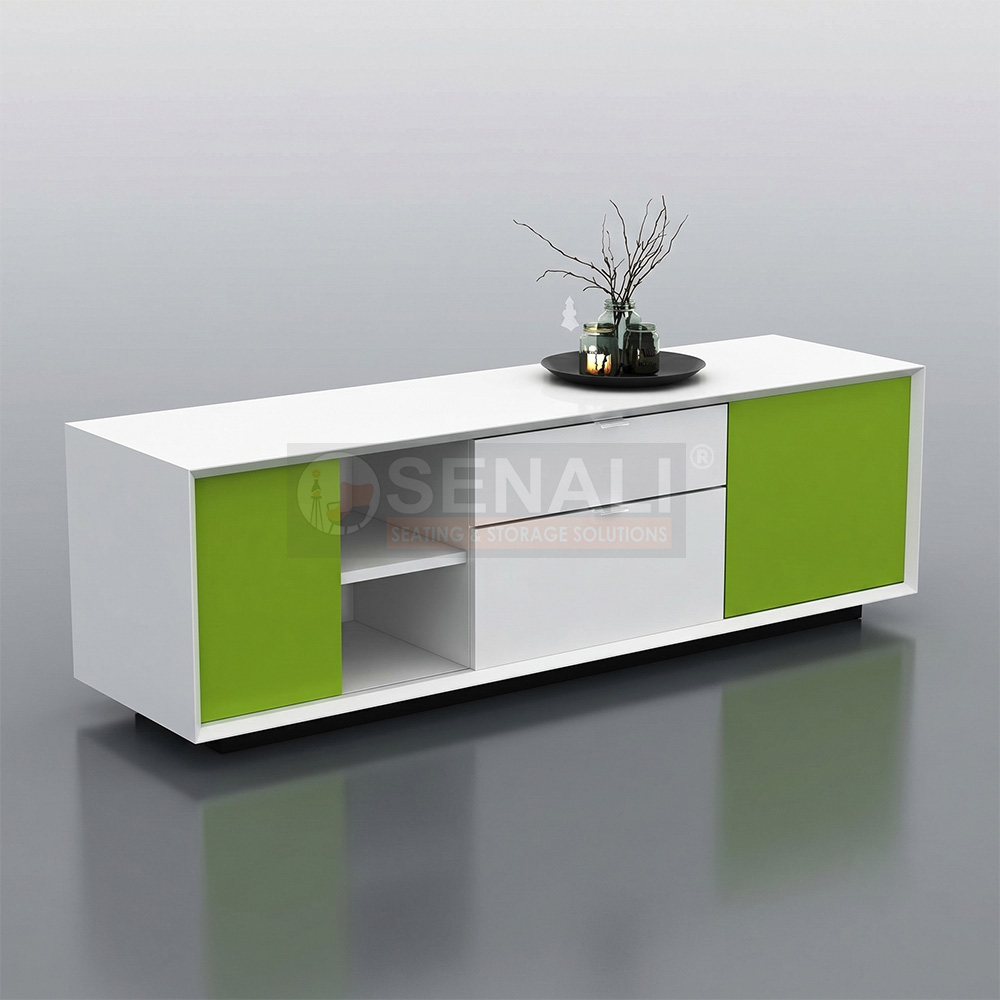 Dual door wood laminate office side storage unit