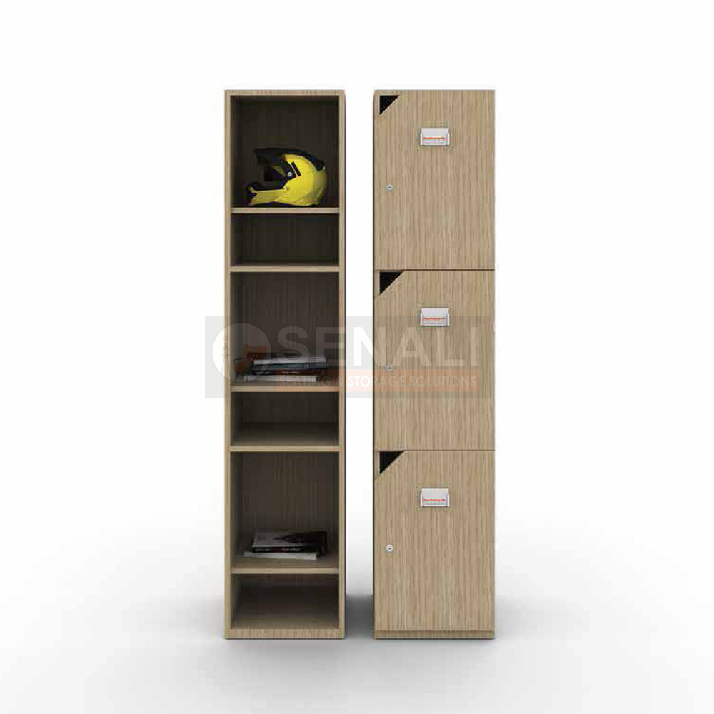 3 door and 4 door wooden tower storage lockers for corporate offices