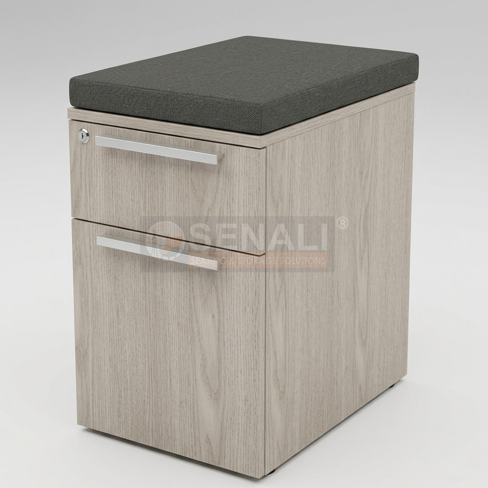 Managerial desk wooden side pedestal with soft close channels