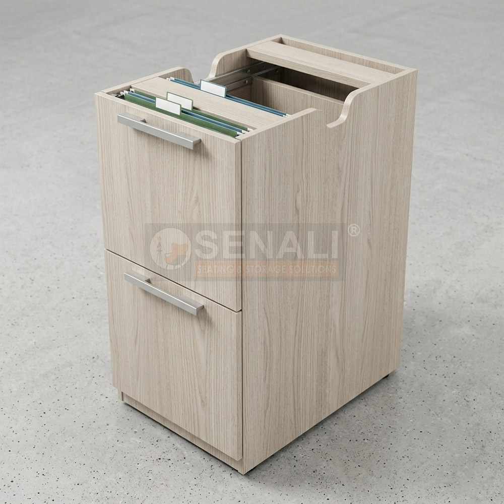 Custom laminate office wooden mobile pedestal manufactured in Chennai