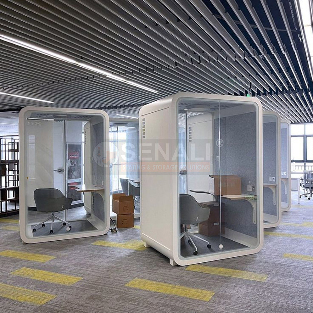 2-Person Acoustic Meeting Pod with Glass Door