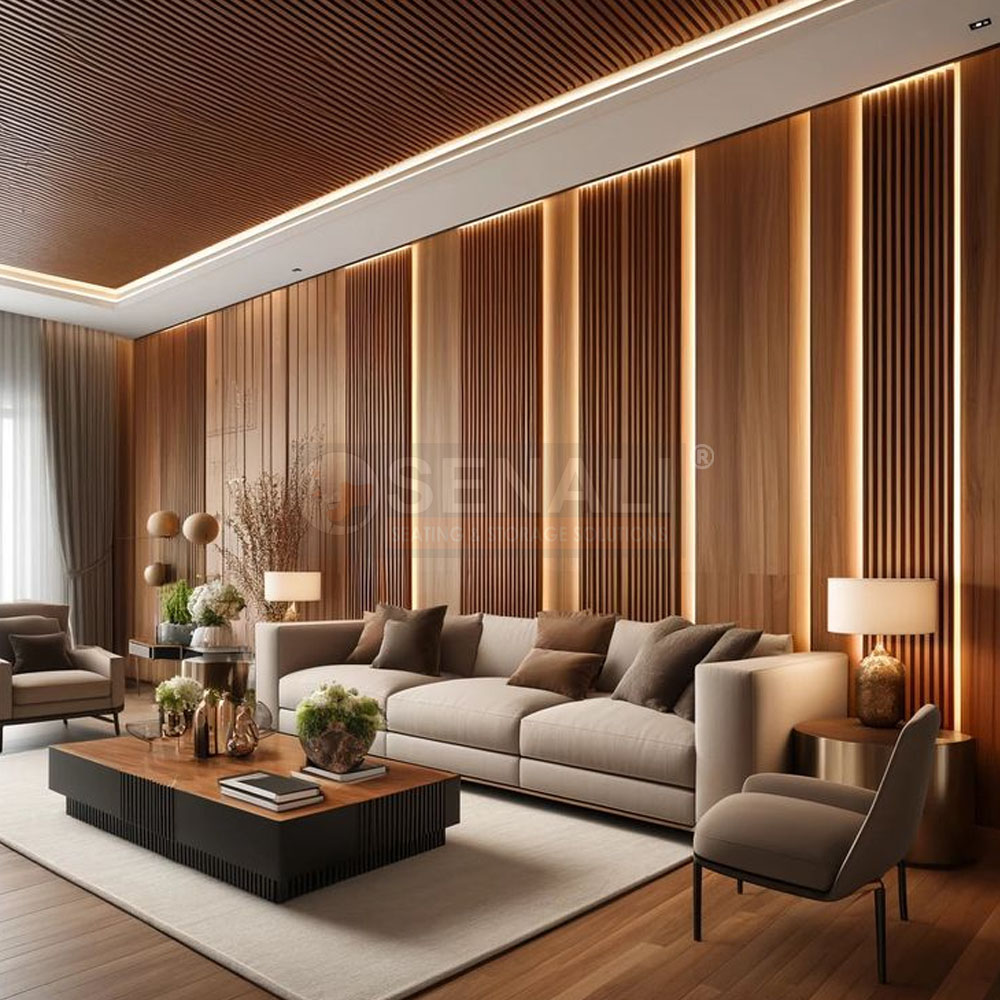 Decorative WPC Louver Wall Paneling for Office Passages