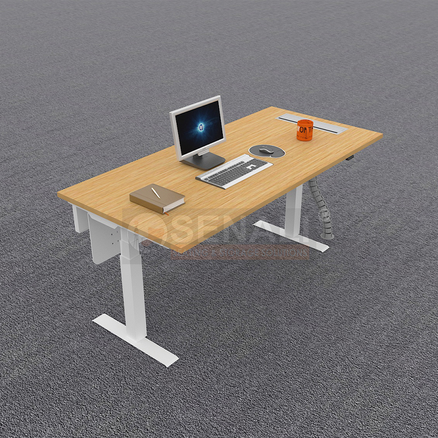 Compact electric standing desk for home office or corporate setup