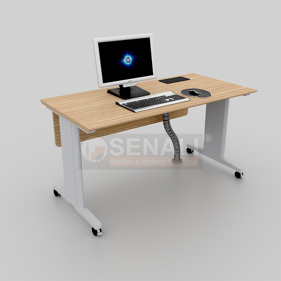Modern 8-seater rectangular meeting table with power box in Chennai
