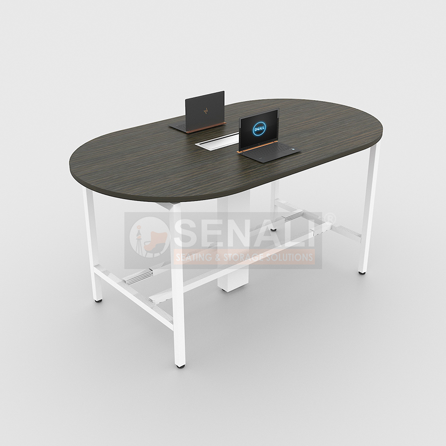 Custom teak wood finish meeting table manufactured by Senali