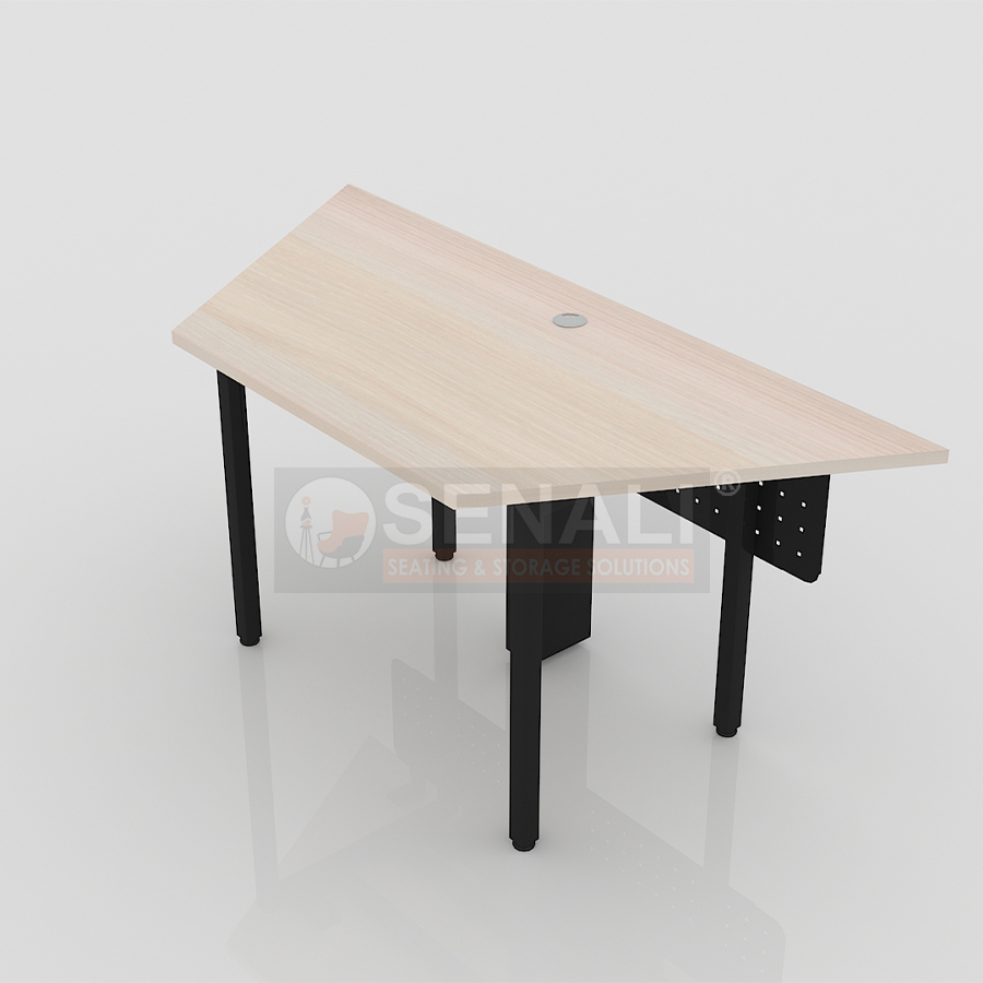 Folding training tables arranged in row configuration