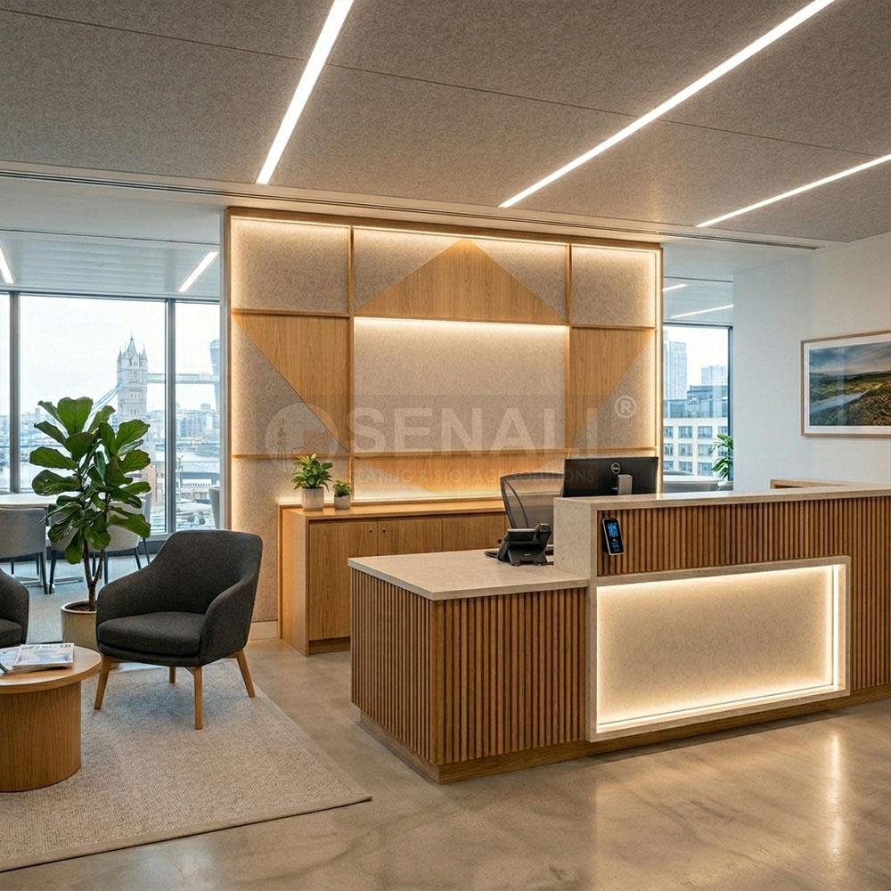Modern Office Reception Area Interior Design in Chennai